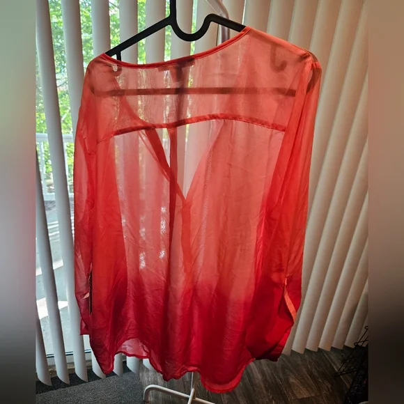 Como Black Sheer Ombre Blouse NWT - Picture 6 of 6